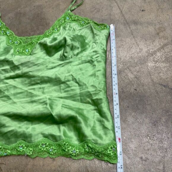 Vintage y2k retro 100% silk lace sequin babydoll cami - Picture 4 of 6